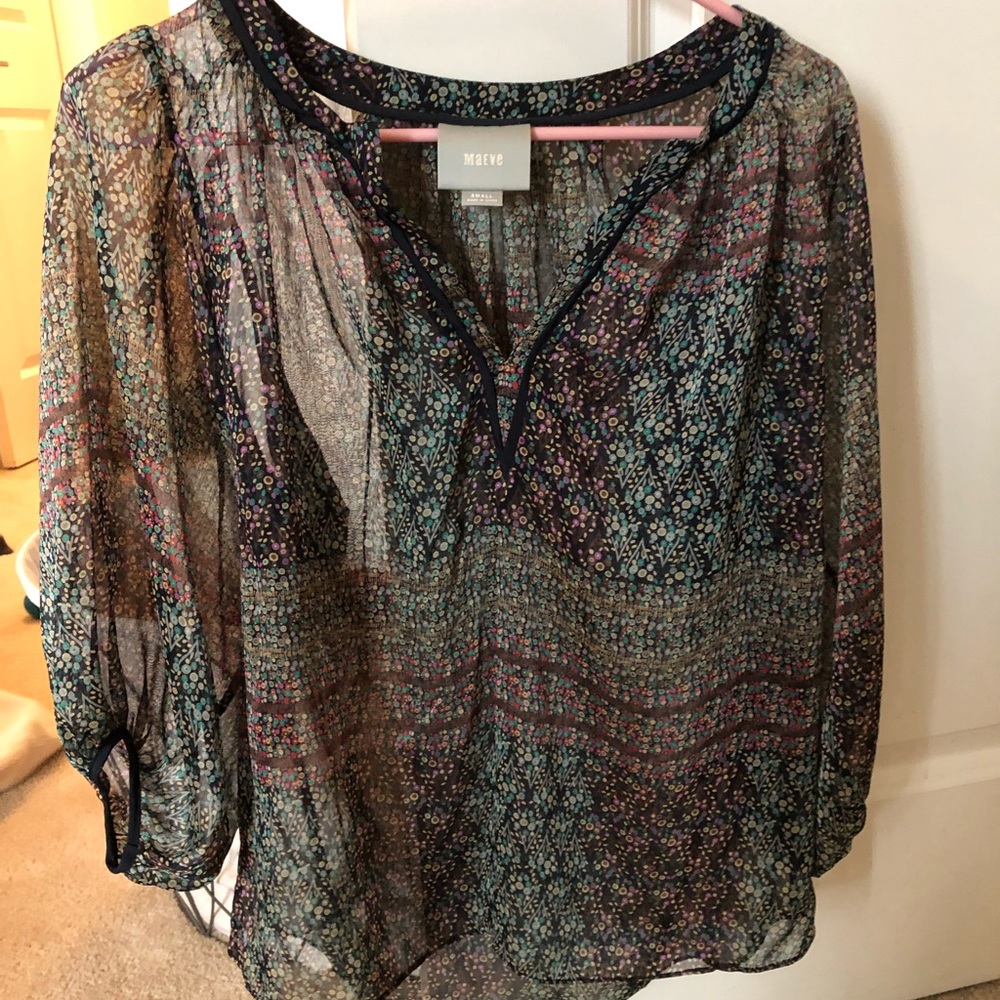 Maeve from Anthropologie sheer blouse